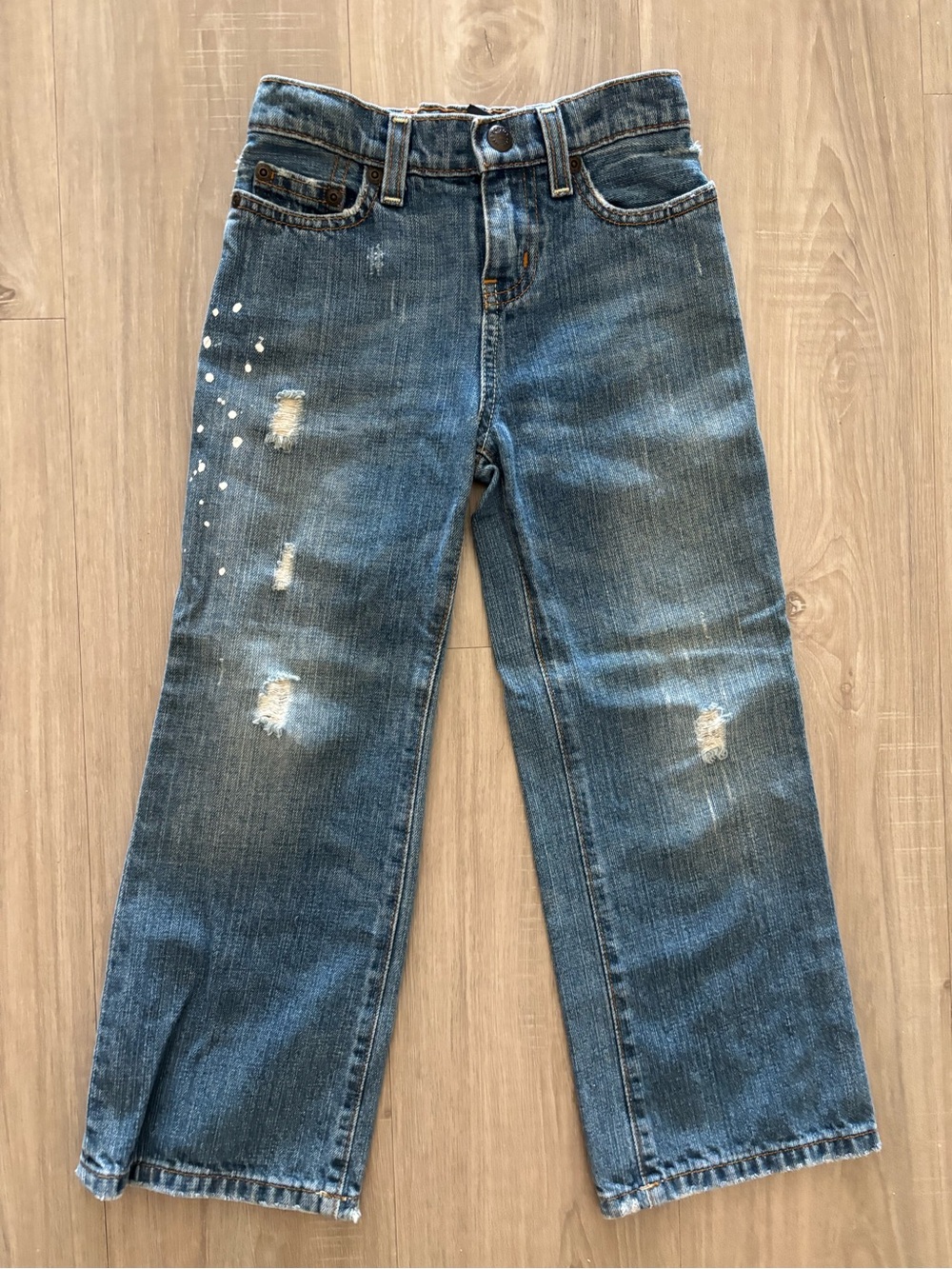 Polo by Ralph Lauren Girl 5T Distressed Blue Jeans wide leg